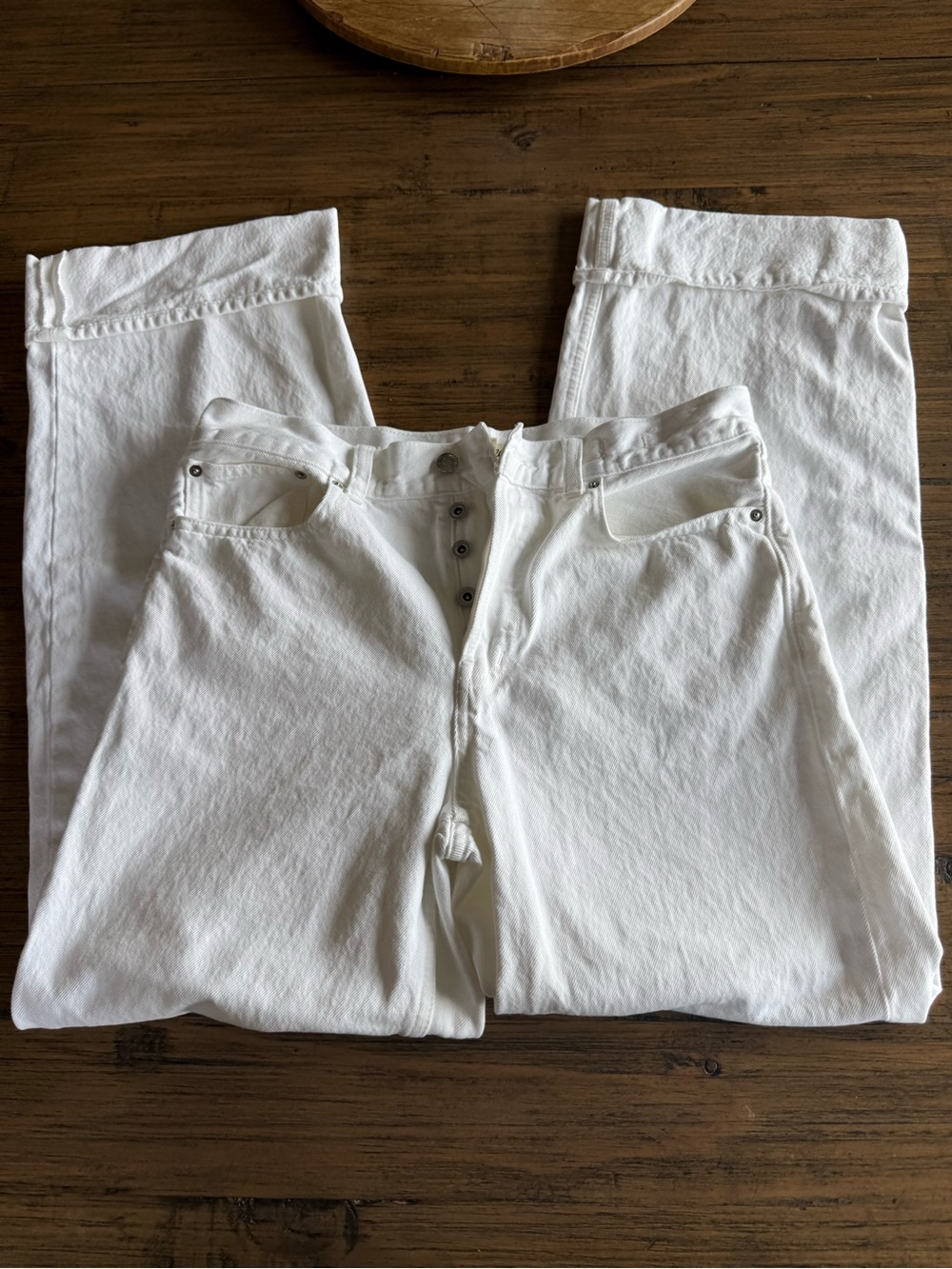 Madewell White Denim Jeans -low slung baggy -size 26